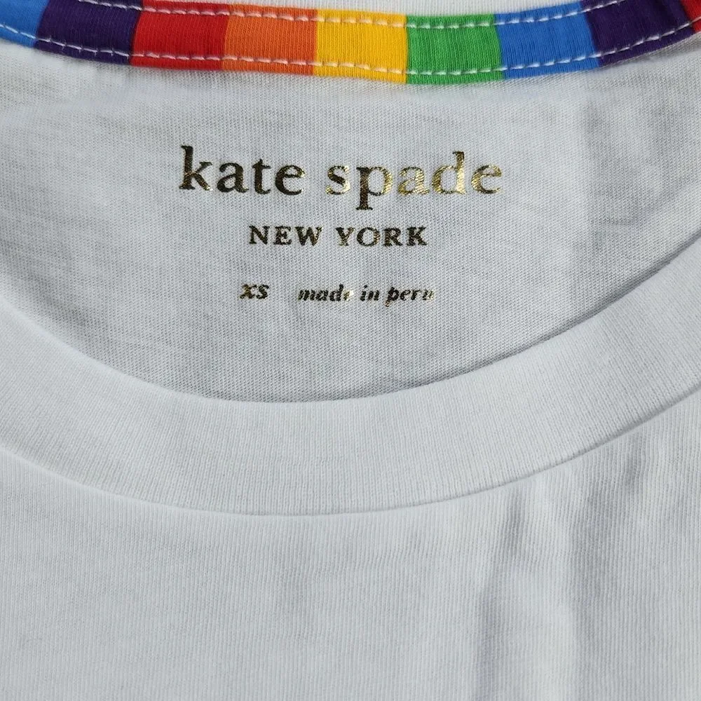 Kate Spade -326 Rainbow Love Pride & Joy‎ t-shirt XS